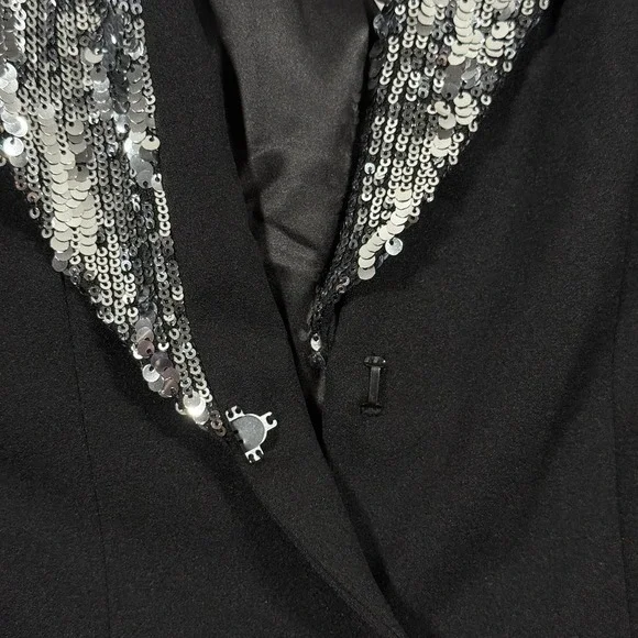 Dress‎ The Population Women's Size Medium Black Sequin Berkley Mini Blazer Dress - Picture 10 of 13